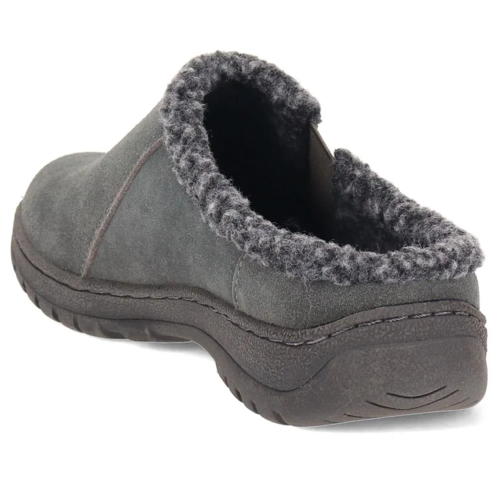 Fleece-Lined Suede Mule Clogs - BRK38007 / 324 256