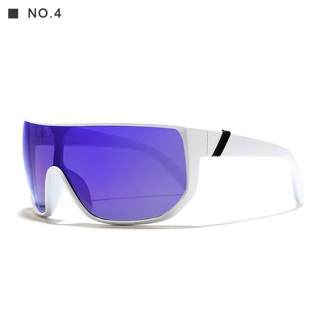 Oversized Unisex Big Shield Anti-Reflective Sunglasses with Designer Box