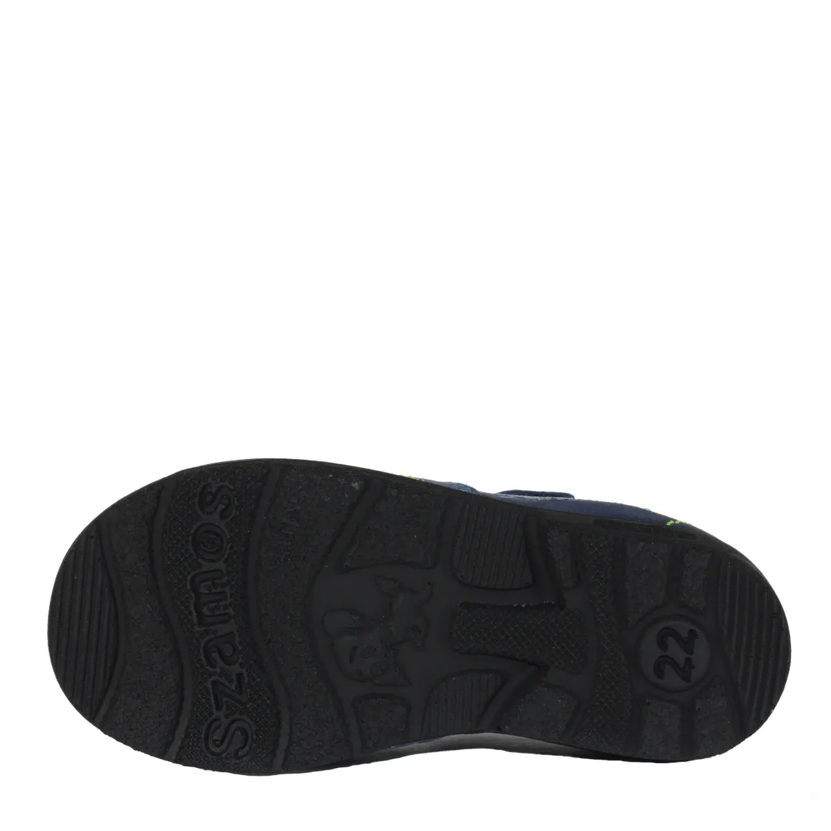 Szamos kid boy supinated sandals in blue color and sailboat pattern with double velcro strap toddler size